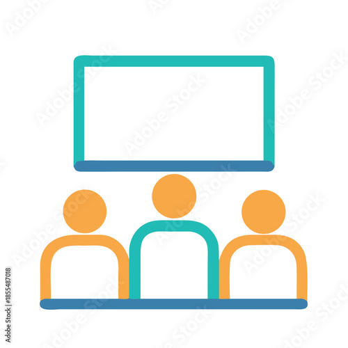 Conference participants engaging in front of a blank screen