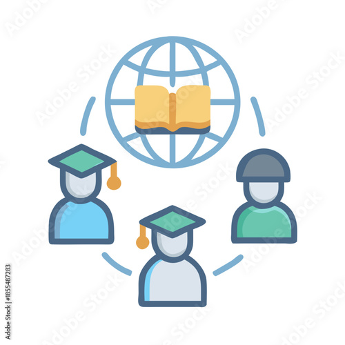 Global education network connecting students and knowledge resources
