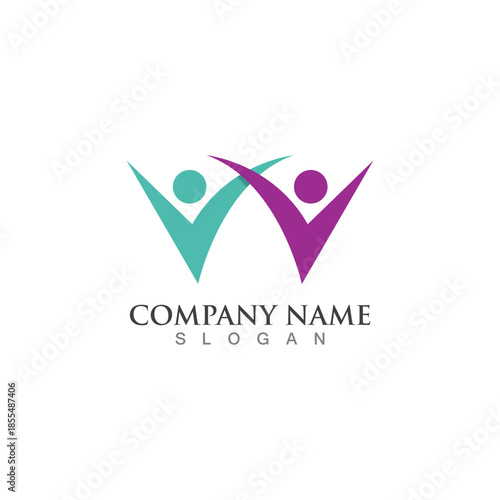Family care w logo sign illustration vector