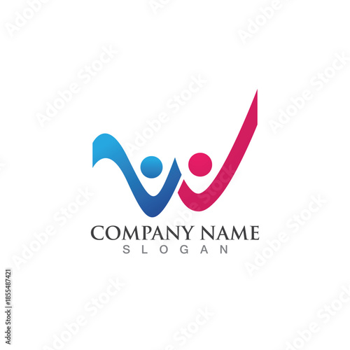 Family care w logo sign illustration vector