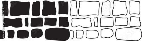 Black and white brick wall pattern on a