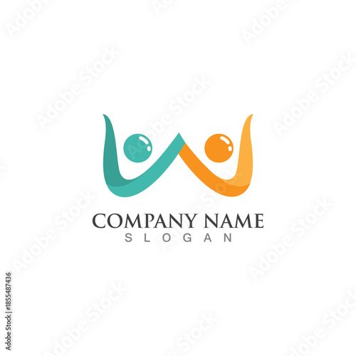 Family care w logo sign illustration vector