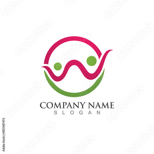 Family care w logo sign illustration vector