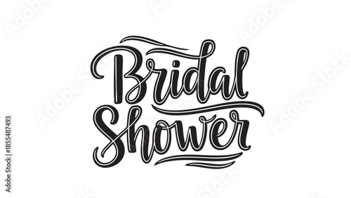 Elegant bridal shower typography design with decorative script font