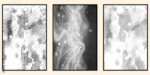 Grunge old worn vintage paper texture. halftones background for poster, album, cover design