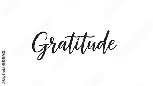 Elegant cursive gratitude text isolated on transparent background