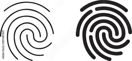 Black fingerprint icons on