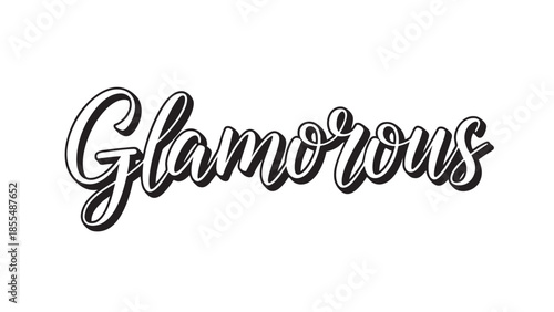 Elegant cursive glamorous text design isolated on transparent background