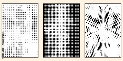 Grunge old worn vintage paper texture. halftones background for poster, album, cover design