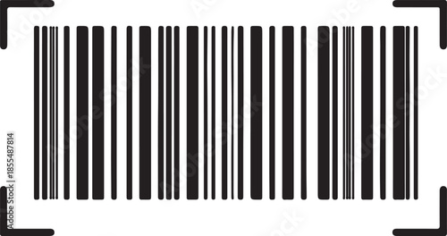 A black and white barcode with a rectangular shape and vertical lines