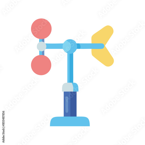 Stylized Anemometer Icon for Weather Measurement and Climate Study
