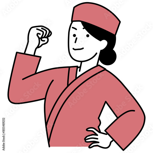 頼もしい和食屋の女性店員