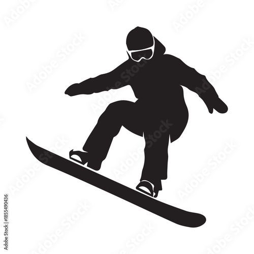 snowboarder jumping on a snowboard