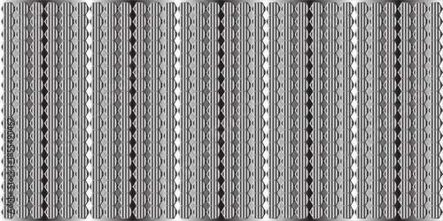 Abstract Grayscale Geometric Pattern with Vertical Lines of Circles Creating Optical Illusion