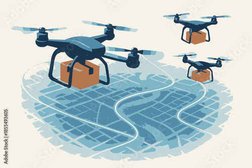 Drone Delivery System Autonomous Package Delivery with Drones Over a City Map.