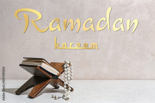 Rehal with Koran and prayer...