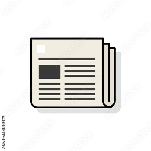 Newspaper icon, representing current events, news, press releases, media coverage, and public announcements for a company.