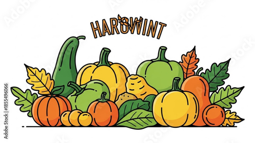 Harvest season vegetables pumpkins squash autumn fall produce market