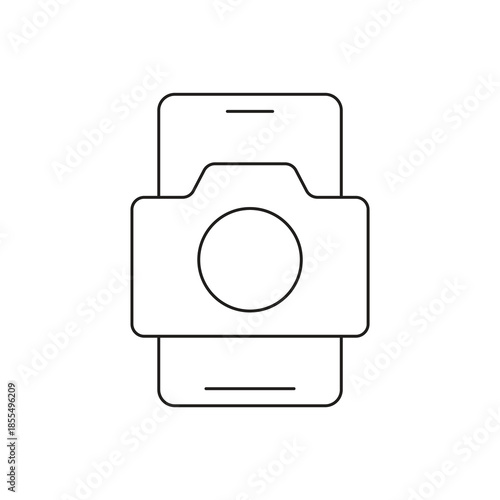 Smartphone and smart watch connection device link line icon