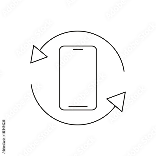 Smartphone screen rotation and orientation mode line icon