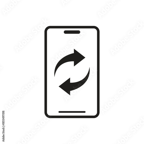 Smartphone sync refresh update arrows solid glyph icon