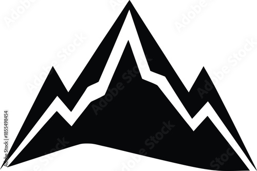 Minimalist mountain peak silhouette graphic vector