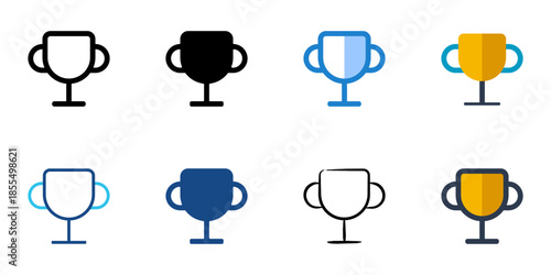 Win icons set multiple style collection. Editable stroke 
