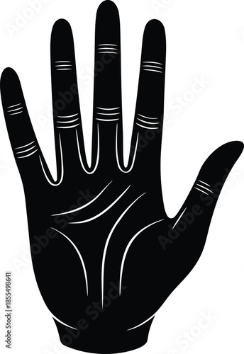 Black hand silhouette vector with white lines on white background 1