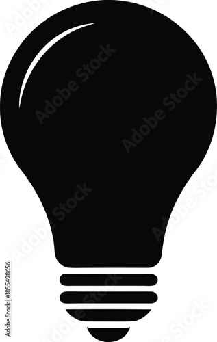 Black light bulb silhouette vector graphic 3