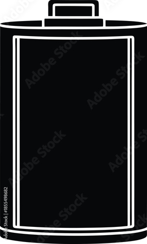 Solid black battery silhouette vector graphic power 1