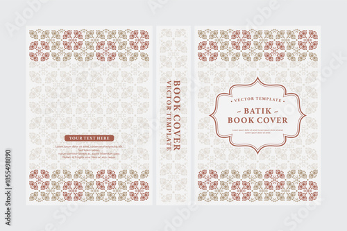 Elegant Traditional Batik Book Cover Template with Ornamental Motifs