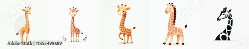 GIRAFFE VECTOR WHITE BACKGROUND