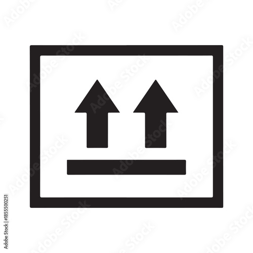 This Way Up Icon – Fragile Package Orientation Symbol Vector