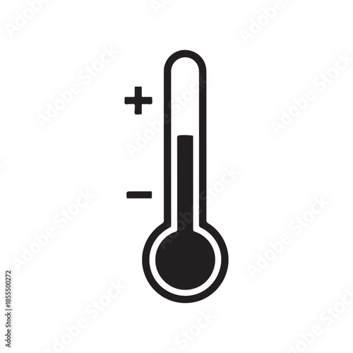 Temperature Gauge Icon with Positive and Negative Indicators