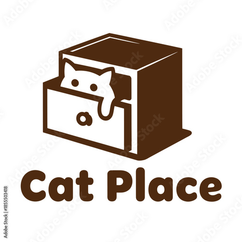 simple elegant cat cattery vector logo for veterinary clinic pet sitting business and feline grooming salon with minimalist aesthetic and clean geometric shapes.