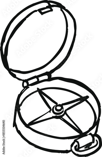 Round compact mirror opened flat