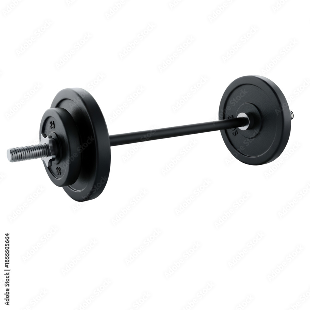 Fototapeta premium Barbell with weights, isolated on transparent background
