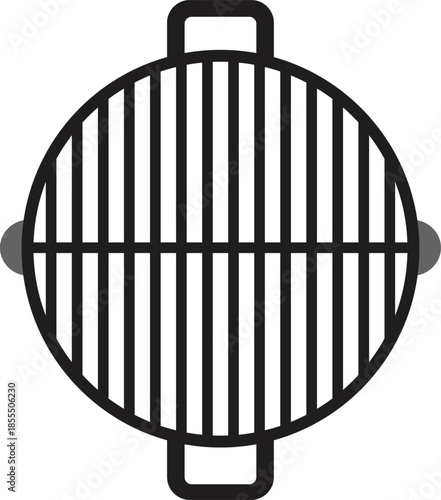 Round grill grate top view