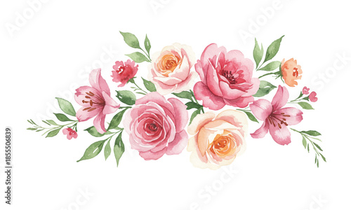 Watercolor floral collection mega bundle. Huge set of hand painted roses, sunflowers, lilies, hydrangea, poppies, iris, lavender and garden wildflowers isolated on white background.