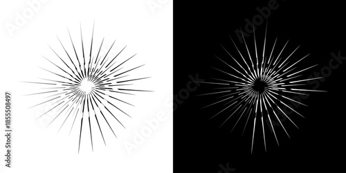 Dynamic abstract spiral sound wave rhythm lines. Circular spiral sound wave rhythm of lines. Circular futuristic abstract lines, black and white background.	