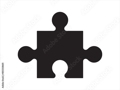 Silhouette Of A Puzzle Piece Vector, Black puzzle piece silhouette vector illustration