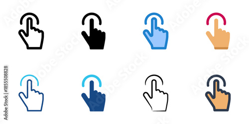 Touch icons set multiple style collection. Editable stroke 
