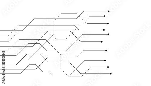 Abstract futuristic circuit board Illustration, Circuit board with various technology elements. Circuit board pattern for technology background. Vector illustration