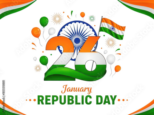 Indian republic day celebration isolated on transparent background