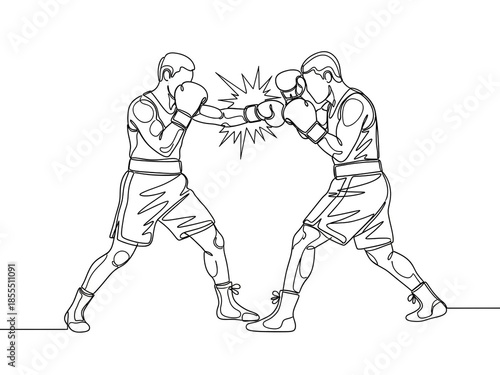 boxing match black line art clip art preview