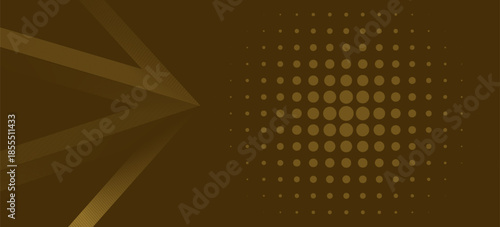 dynamic golden arc line technology design concept on black background