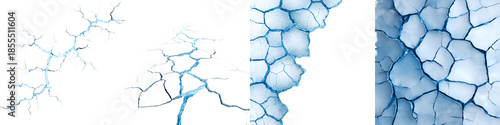 Cracked Ice Texture Set: Frozen Water Graphic Backgrounds for Design