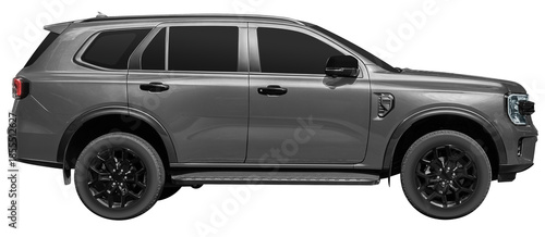 Side view gray black SUV car
