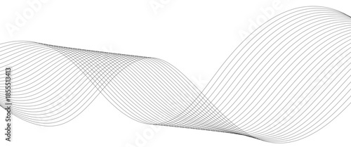 Digital frequency track equalizer. Abstract frequency sound wave lines and twisted curve lines background. Abstract wavy grey blend technology liens background.
