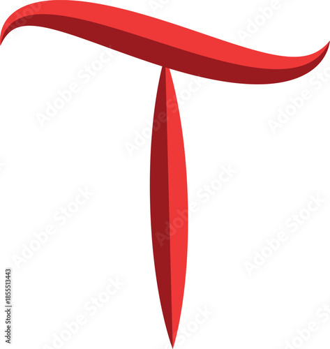 Red ribbon bow isolated on white background for gift decoration and celebration 